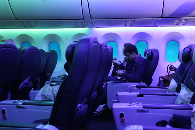 Mood lighting on the 787 Dreamliner