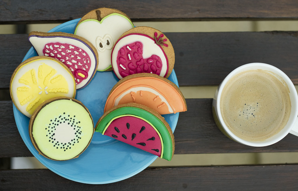 Fruity Biscuits and a coffee