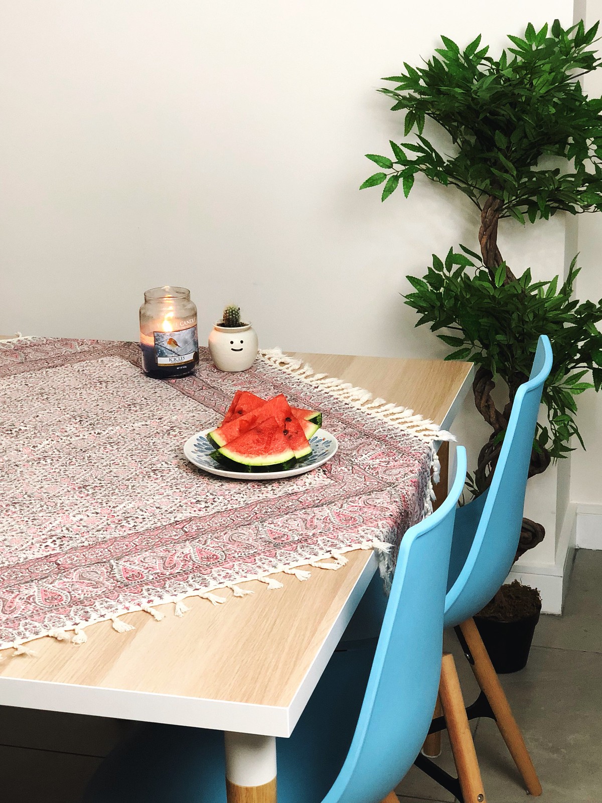 Pastel blue kitchen chairs