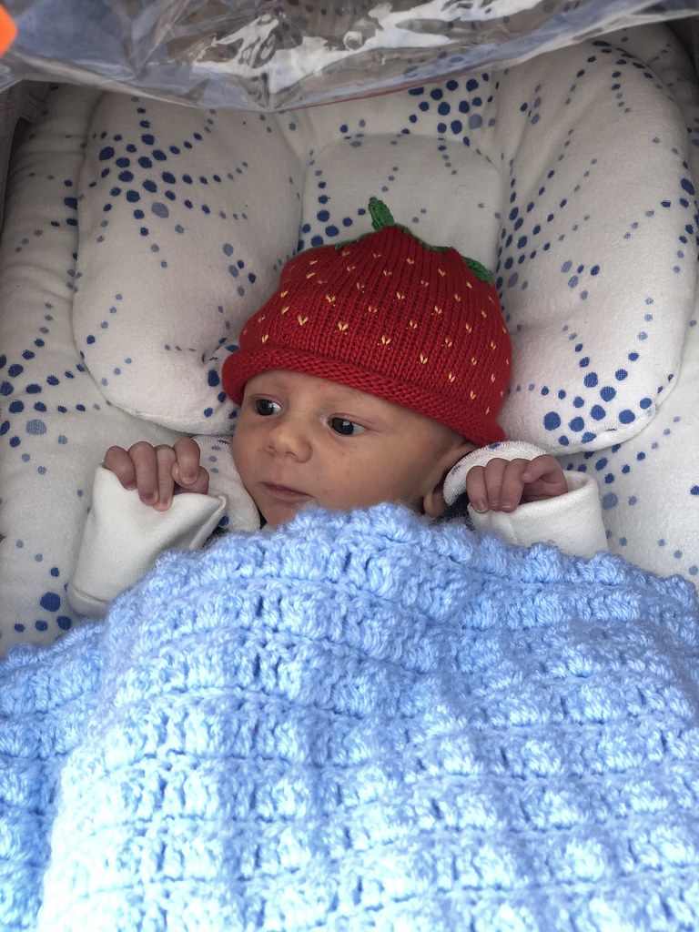 baby x strawberry hat